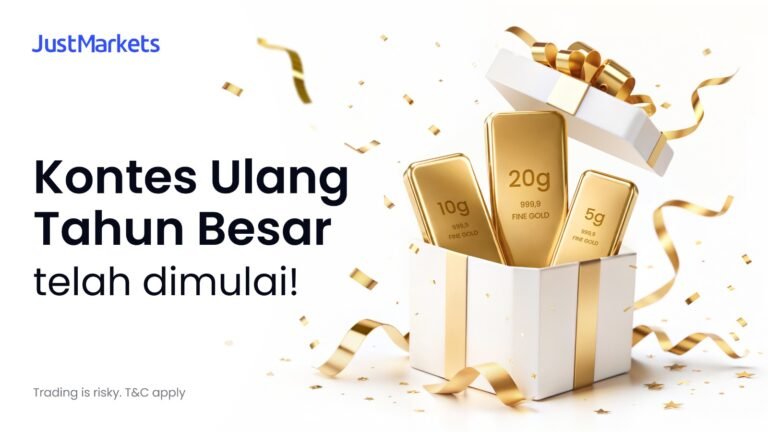 Kontes Anniversary Spesial JustMarkets Dimulai: Hadiah $50K+ & Emas Batangan untuk Trader Terbaik